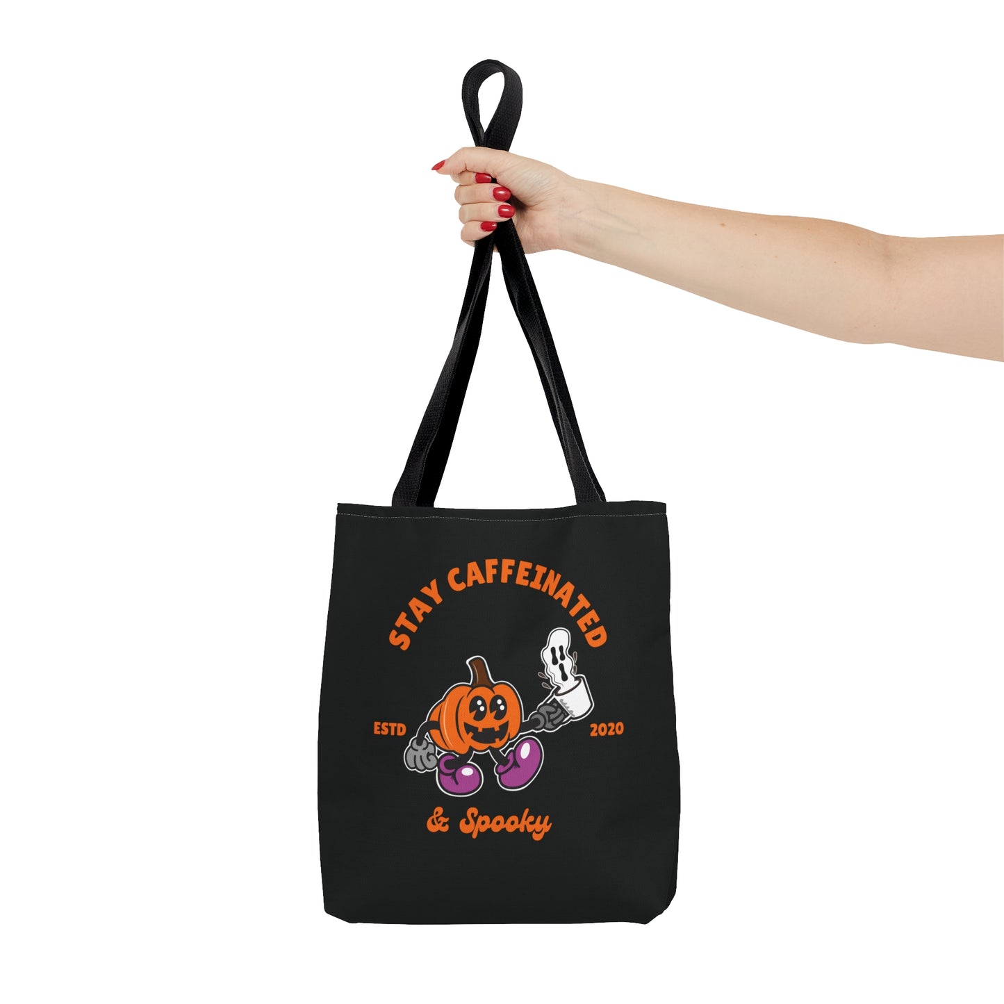 Stay caffeinated and spooky tote