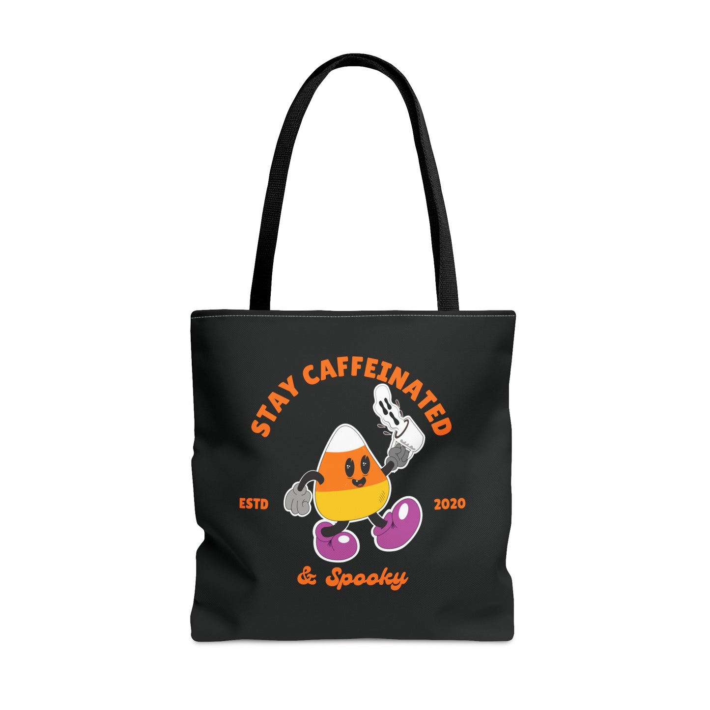 Stay caffeinated and spooky Candy corn tote